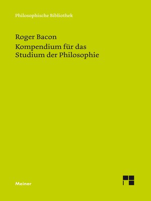 cover image of Kompendium für das Studium der Philosophie